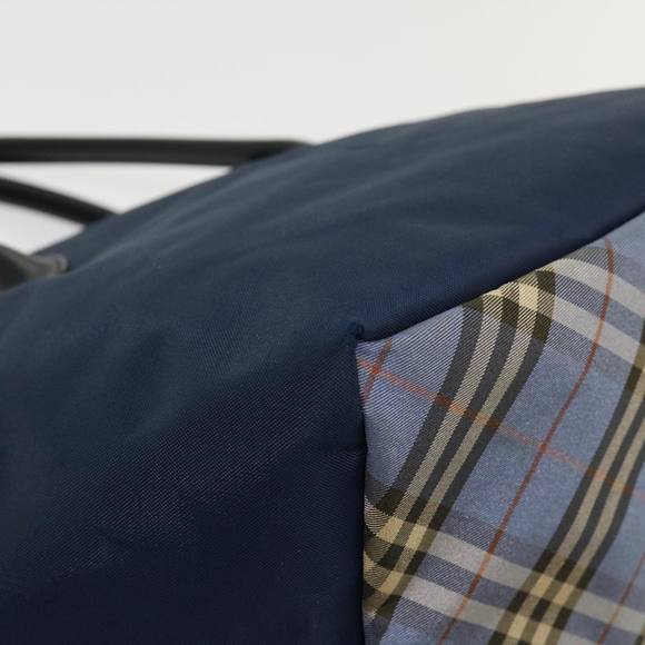 BURBERRY Nova Check Blue Label Tote Bag Nylon Navy Auth cl626 - Picture 8 of 16